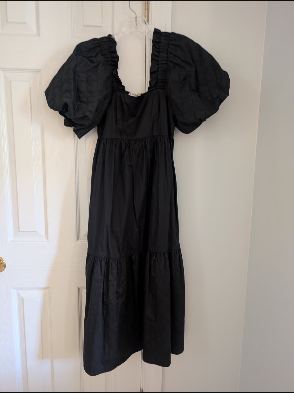 CROSBY by Mollie Burch Black Puff-Sleeve Midi Dress